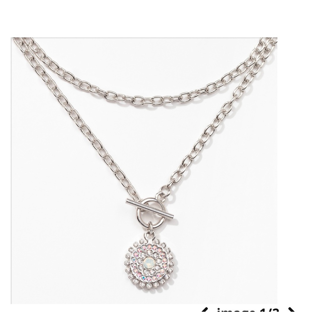 Crystal, Aurore Boreale and White Opal crystal necklace